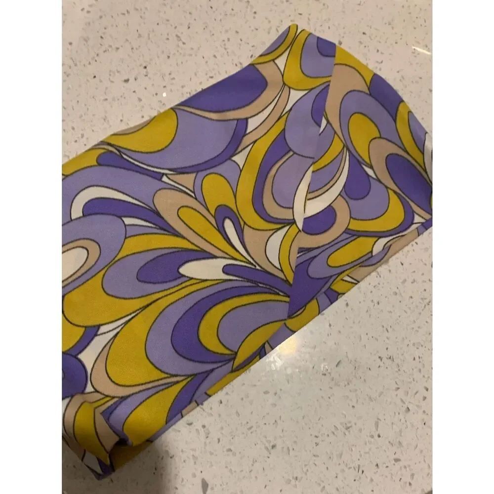 Vintage Pucci Inspired Purple & Yellow Mod Scallop Print Handband